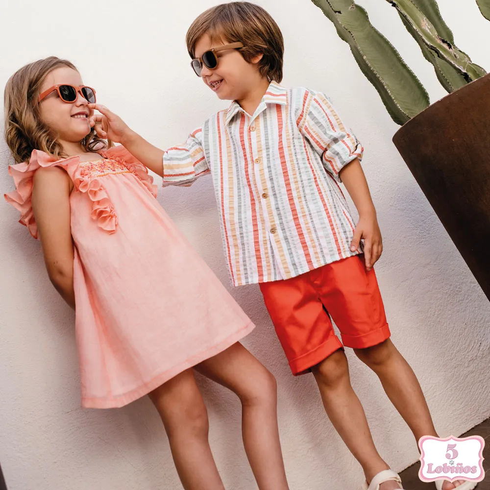VESTIDO NIÑA MUSOLA CORAL Coco Acqua