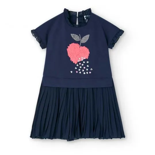 Vestido niña Bóboli marino plisado