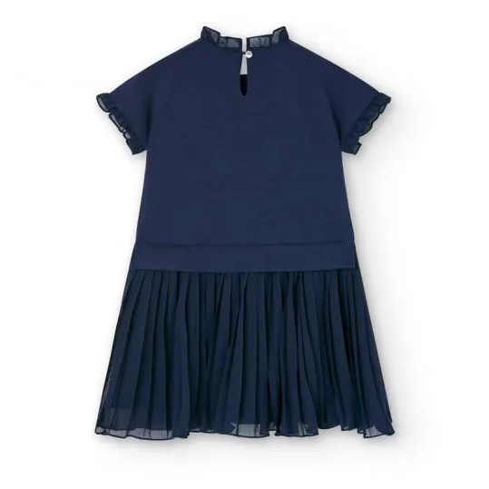 Vestido niña Bóboli marino plisado