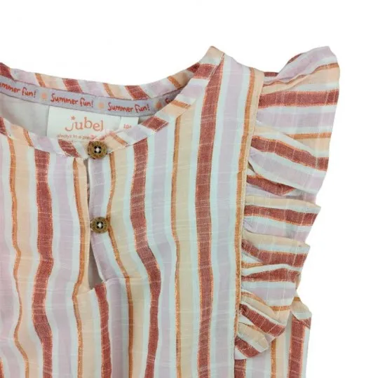 Vestido niña Jubel rayas mandarina