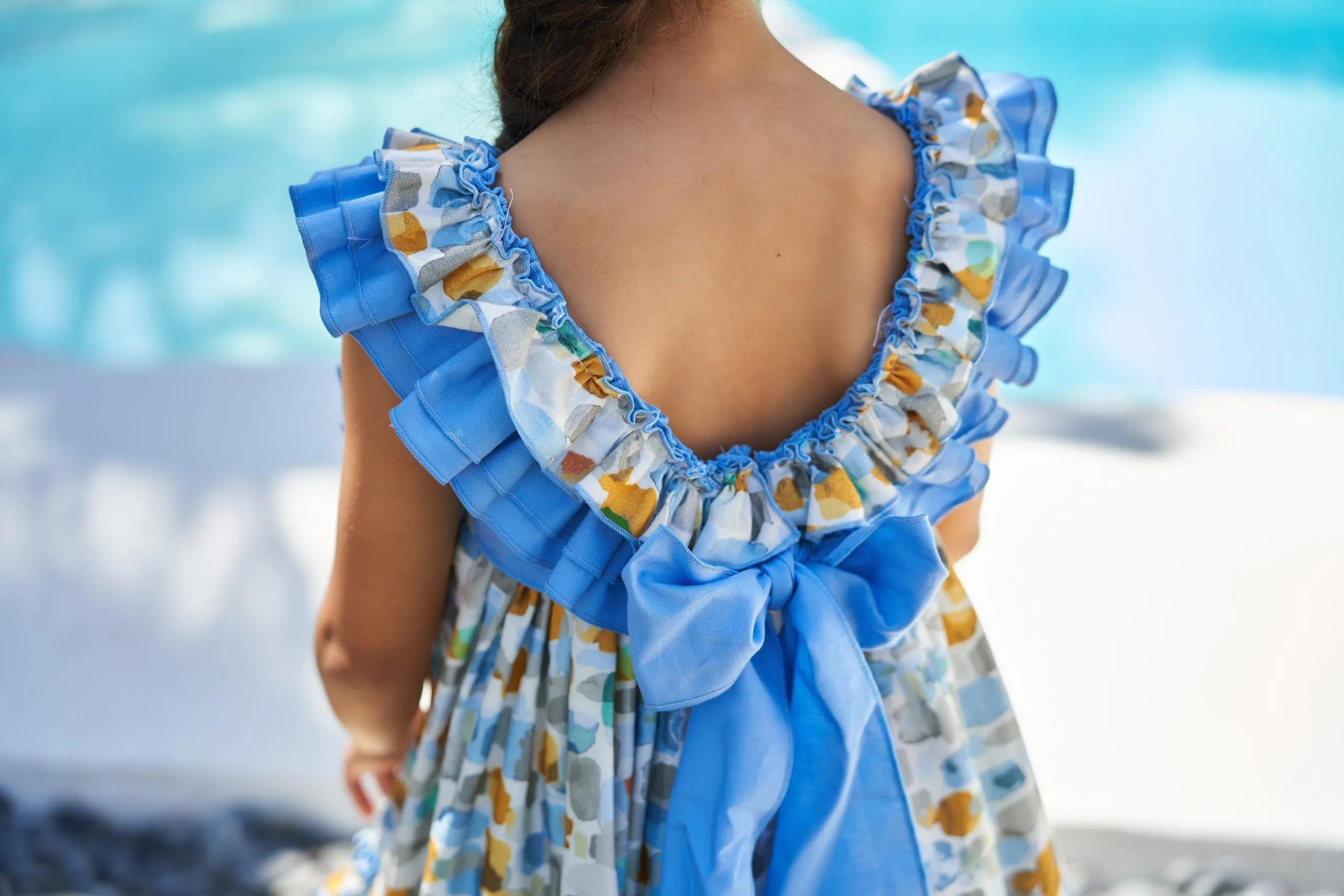 Vestido niña manchas multicolor
