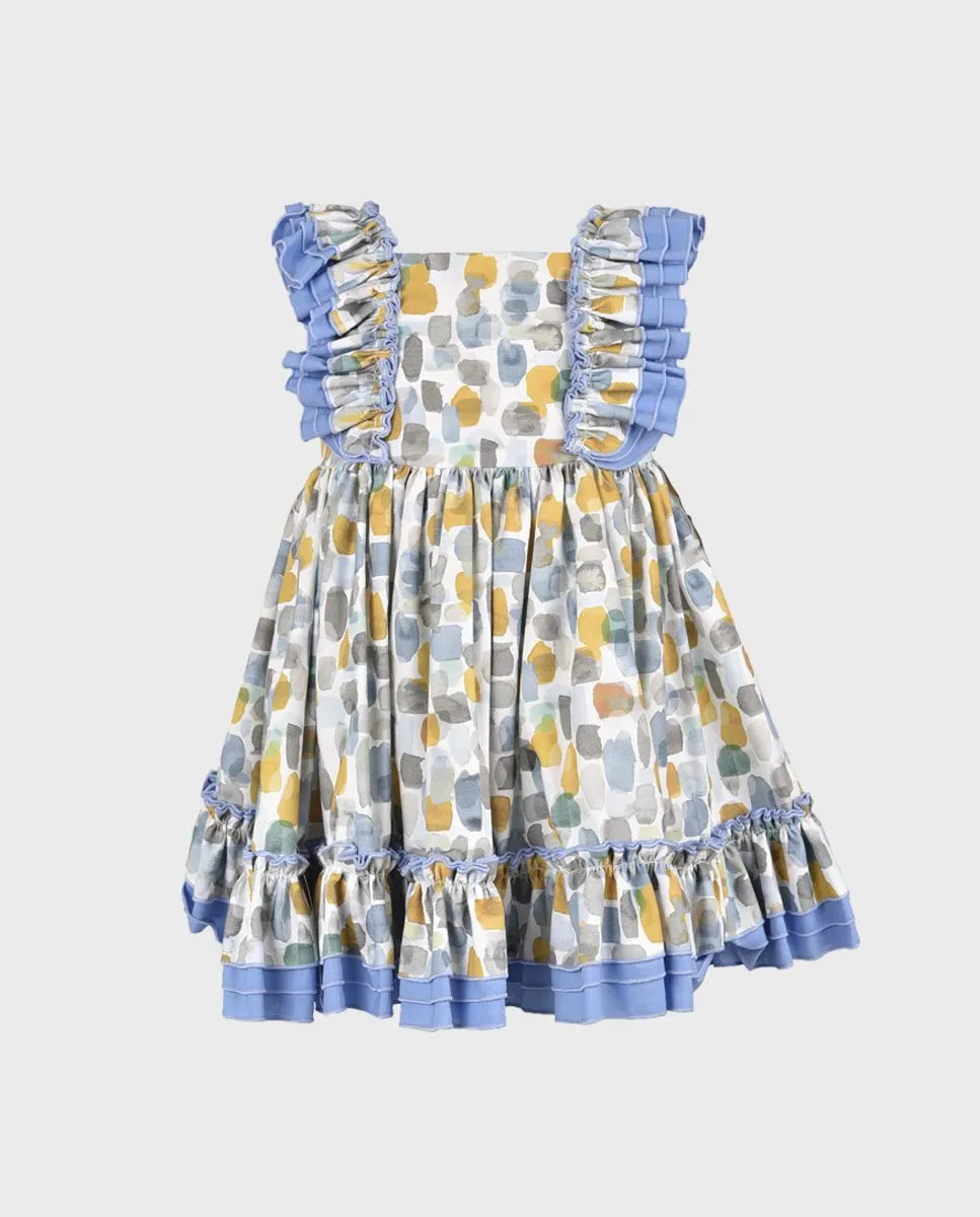 Vestido niña manchas multicolor