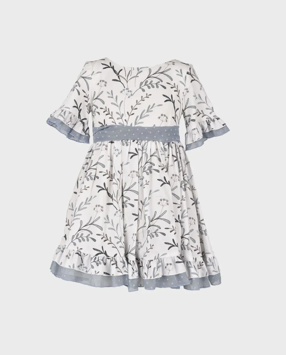Vestido niña ramas azules