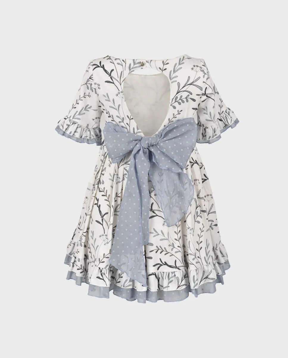 Vestido niña ramas azules
