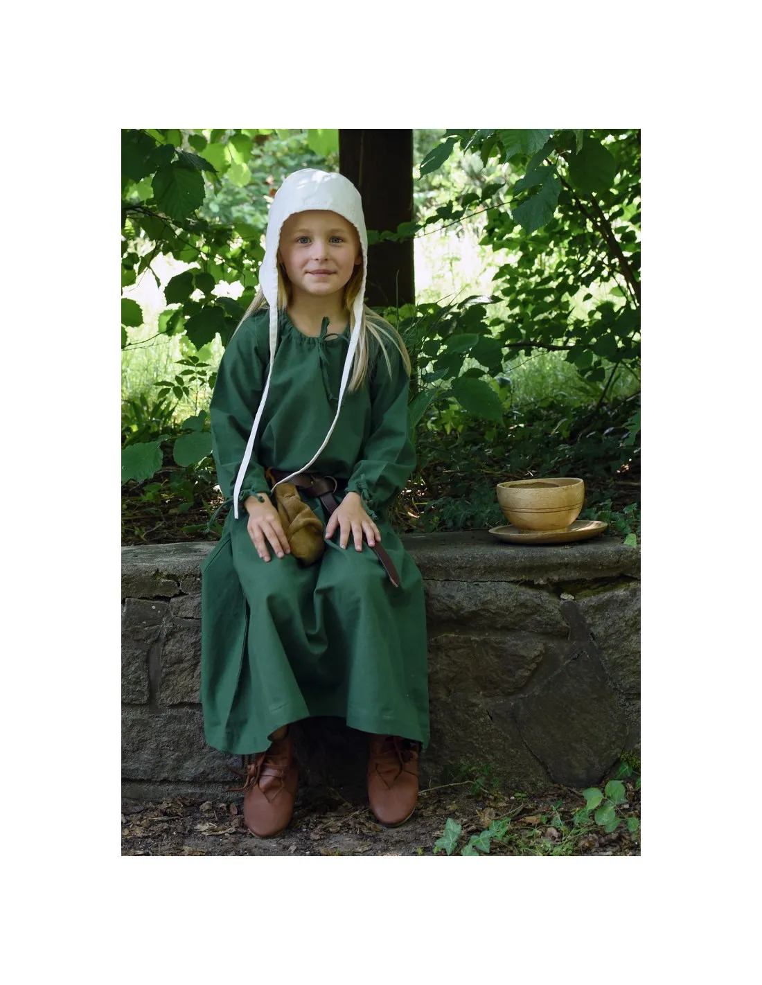 Vestido vikingo verde Ana, niña