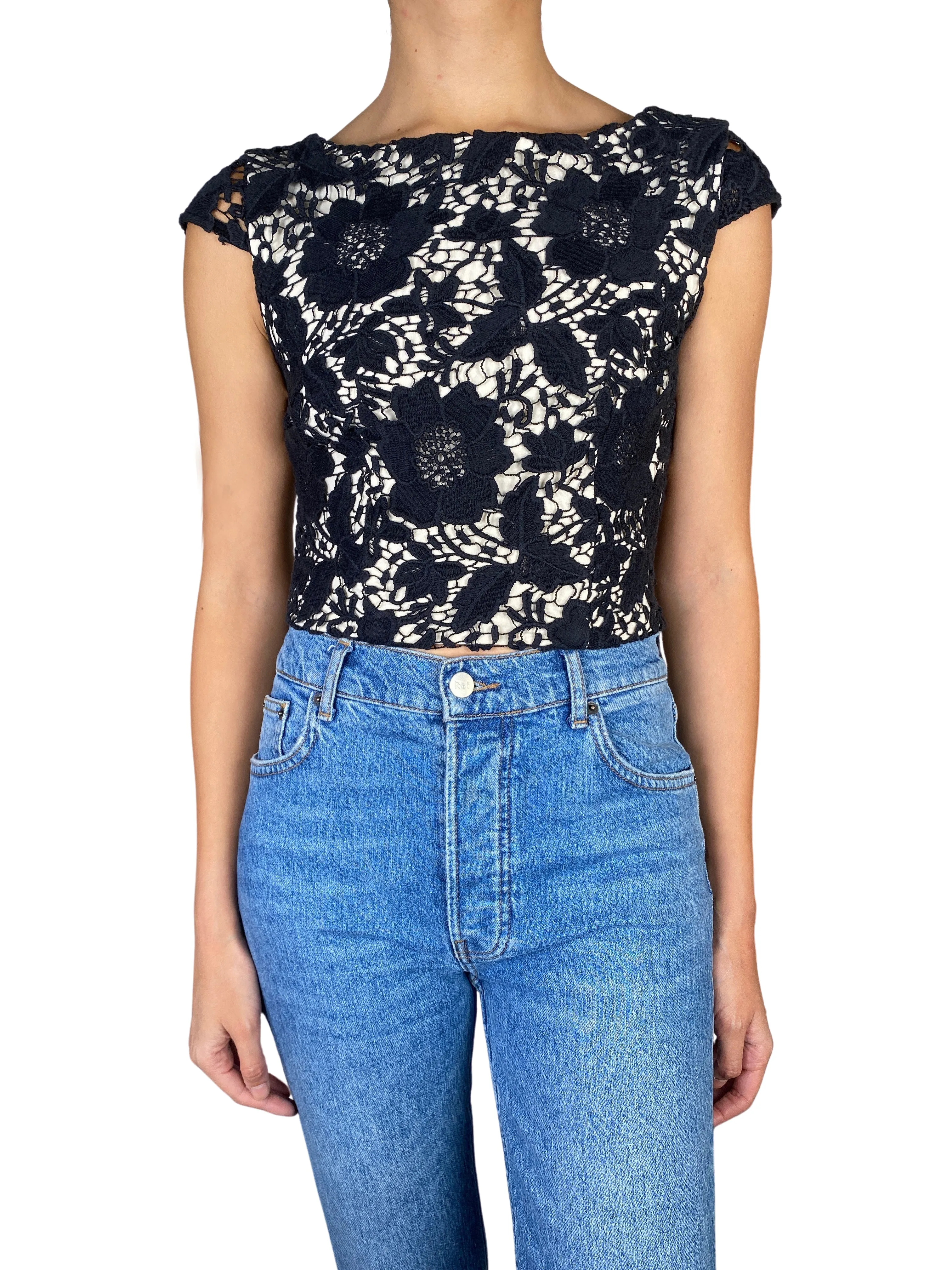 VINTAGE Polera Broderie