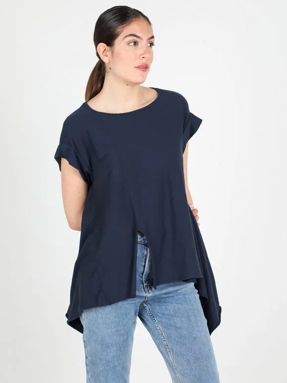 Wendy Trendy Camiseta maxi asimétrica de mujer de algodón