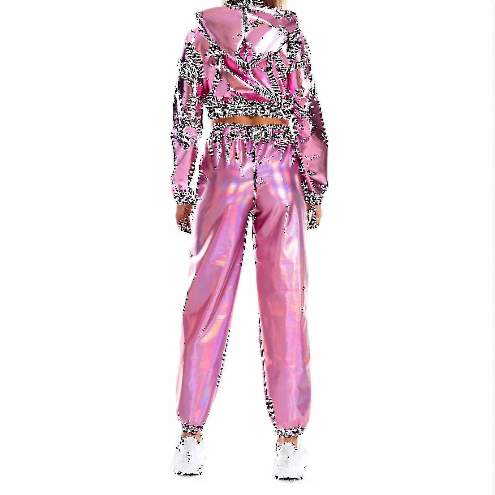 Women's Fashion Holographic Streetwear Club Cool Shiny Causal Pants JSTR