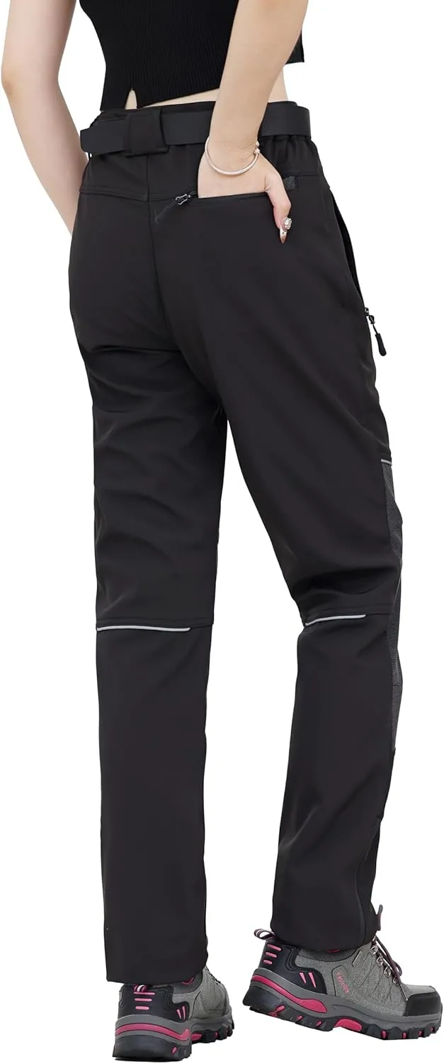 WORK IDEA  PANTALONES DE SENDERISMO PARA MUJER  MATERIAL IMPERMEABLE  CORTE ELáSTICO  CALOR DURANTE EL INVIERNO  CREMALLERAS DE