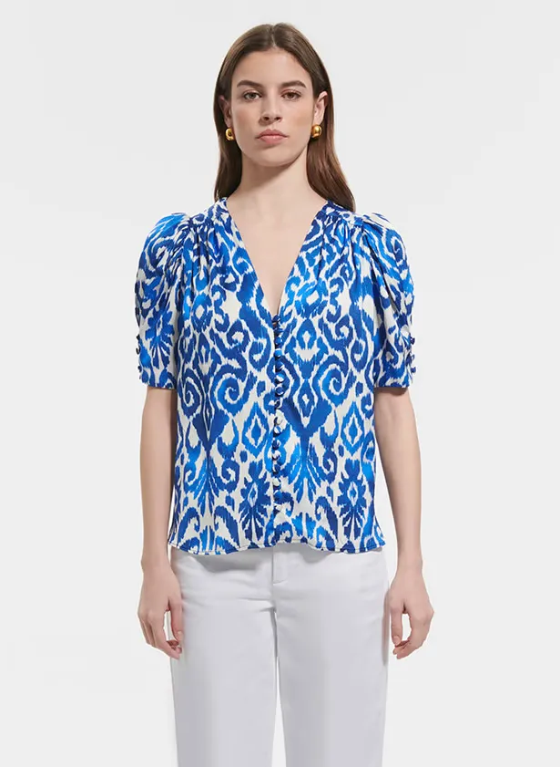 ZAPA BALTAZAR  CAMISA RECTA FLUIDA CON ESTAMPADO GRáFICO EN MULTICOLOR