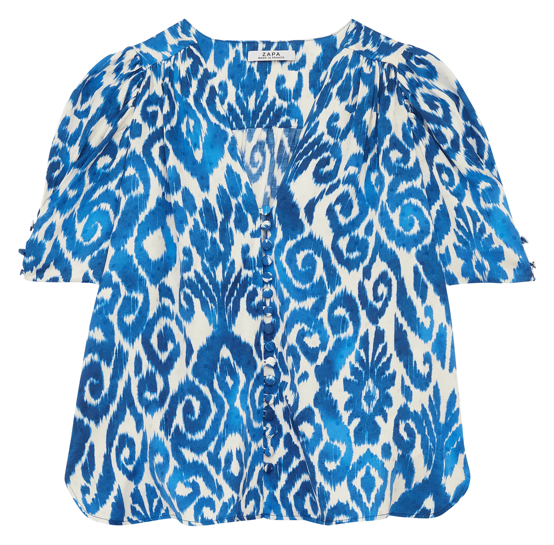 ZAPA BALTAZAR  CAMISA RECTA FLUIDA CON ESTAMPADO GRáFICO EN MULTICOLOR
