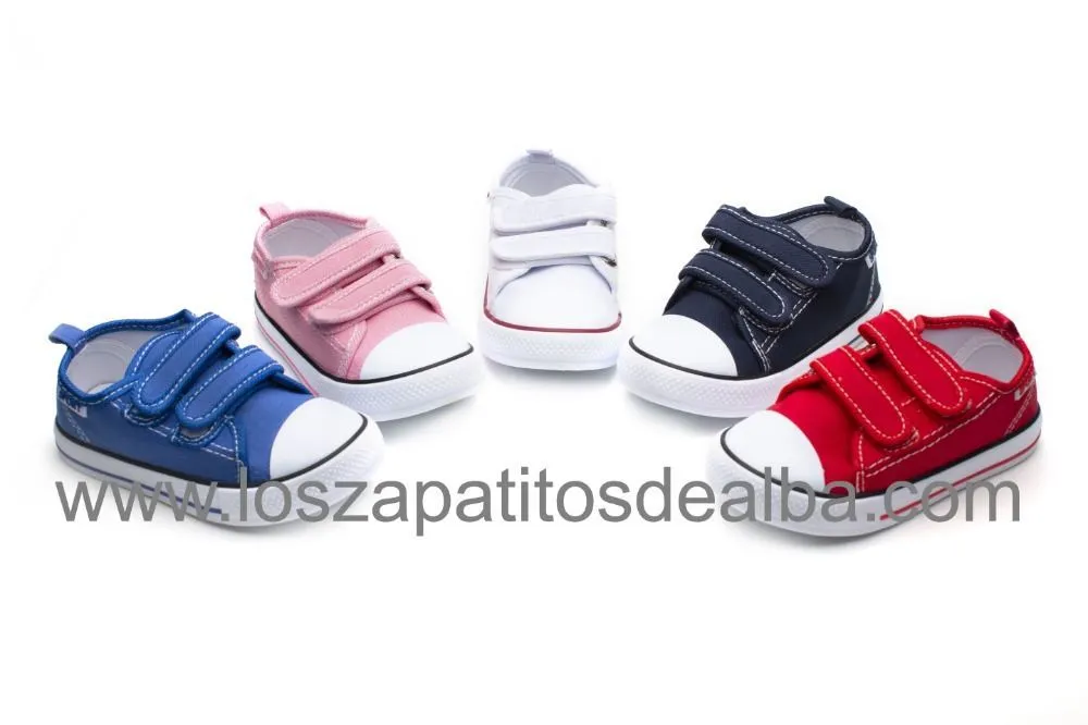 Zapatillas  Lona Niño  Rojas Puntera Goma Modelo Sport