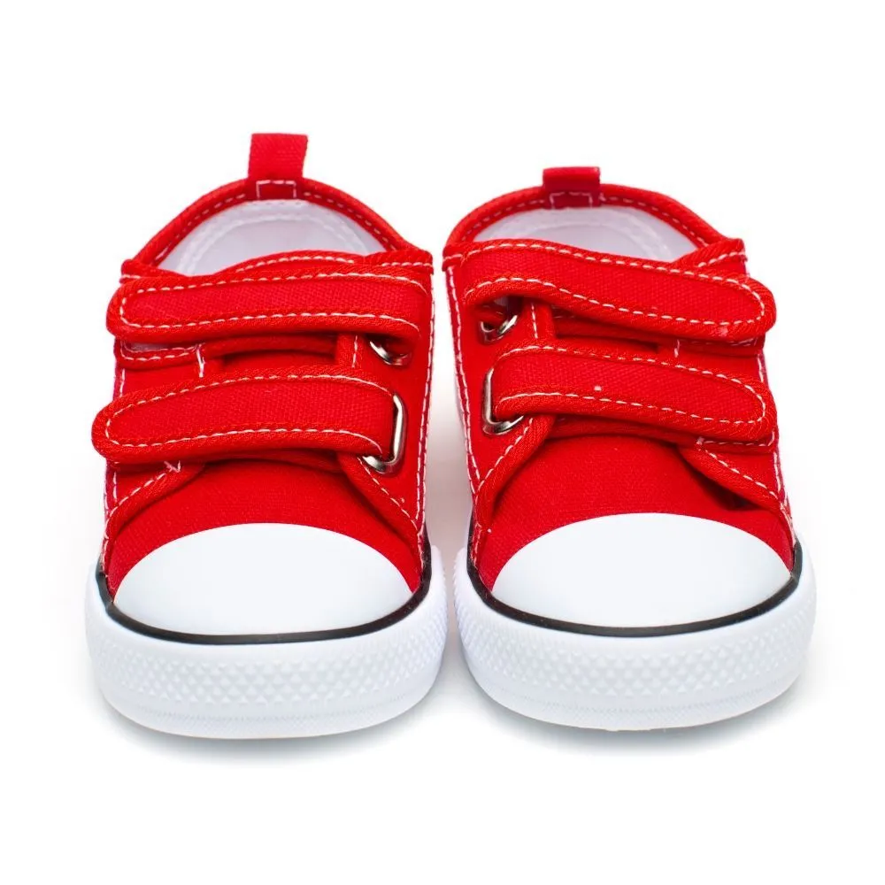 Zapatillas  Lona Niño  Rojas Puntera Goma Modelo Sport