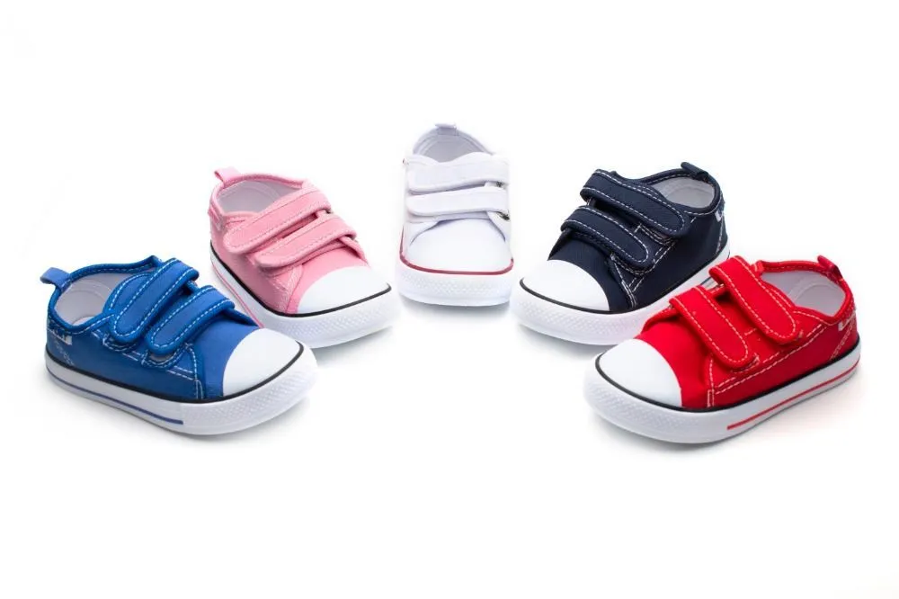 Zapatillas  Lona Niño  Rojas Puntera Goma Modelo Sport