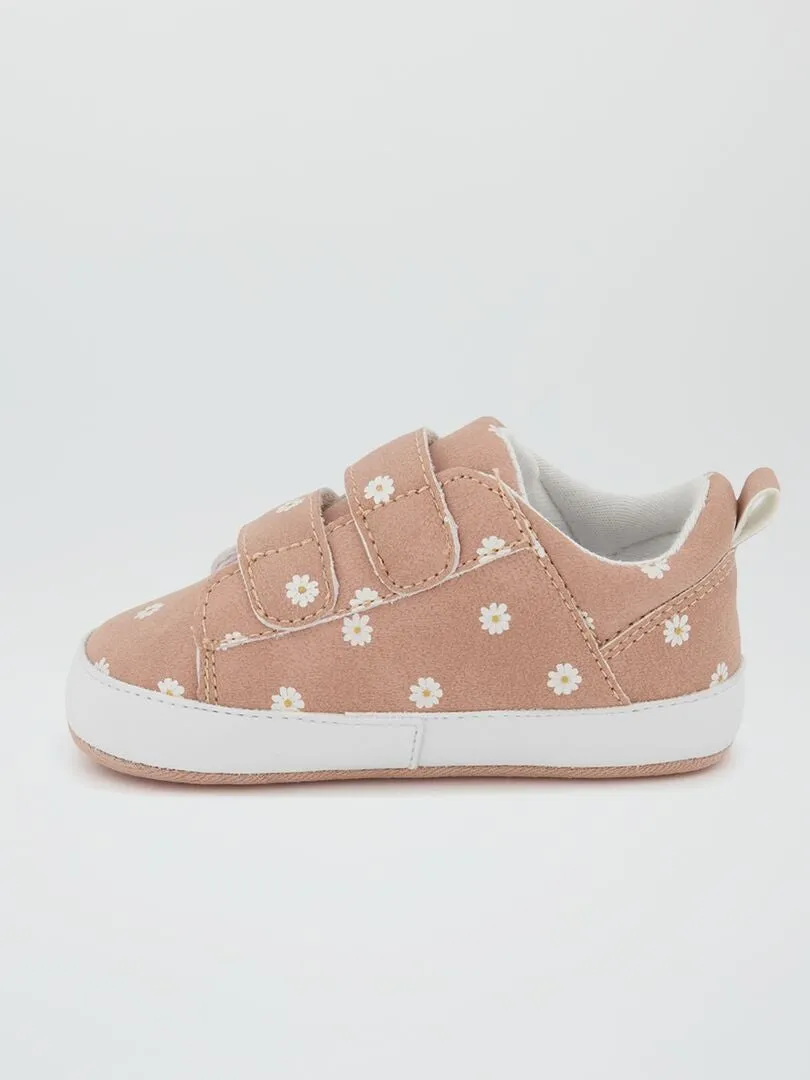 ZAPATILLAS MODERNAS CON VELCROS  ROSA