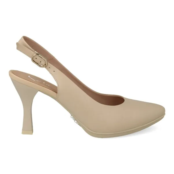 ZAPATOS FIESTA MUJER COMODOS PIEL MOD. ABEBA BEIGE