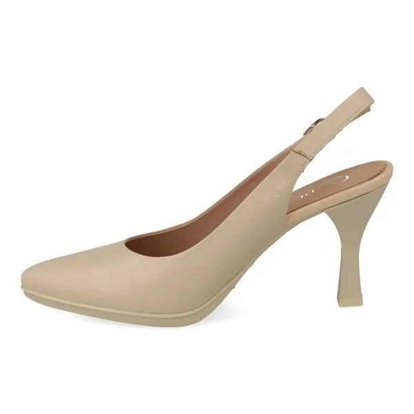 ZAPATOS FIESTA MUJER COMODOS PIEL MOD. ABEBA BEIGE