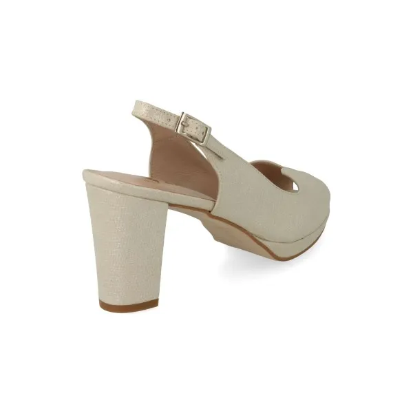ZAPATOS TACON COMODOS MUJER MOD. MATOKE BEIGE